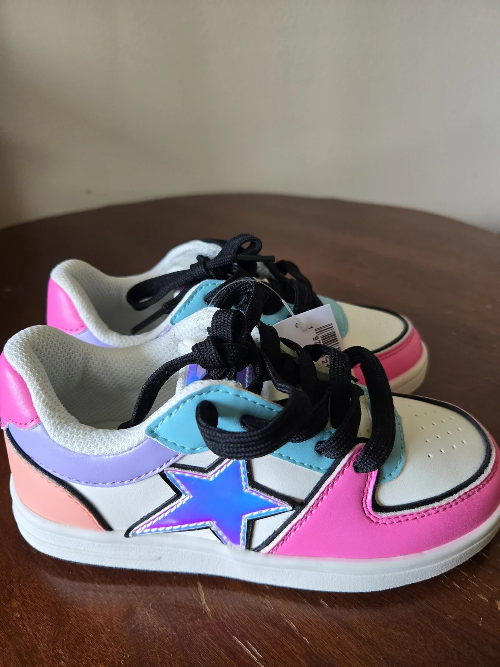 Kids Purple White Pink & Teal Colorful Fancy Sneakers